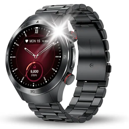 Smartwatch Męski Kardiowatch Angelo E800 czarny Pomiar Cukru EKG Rozmowy Menu PL Laseroterapia